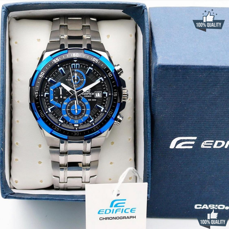 EDIGICE 1A2110239 Silver Blue Dial Watch.