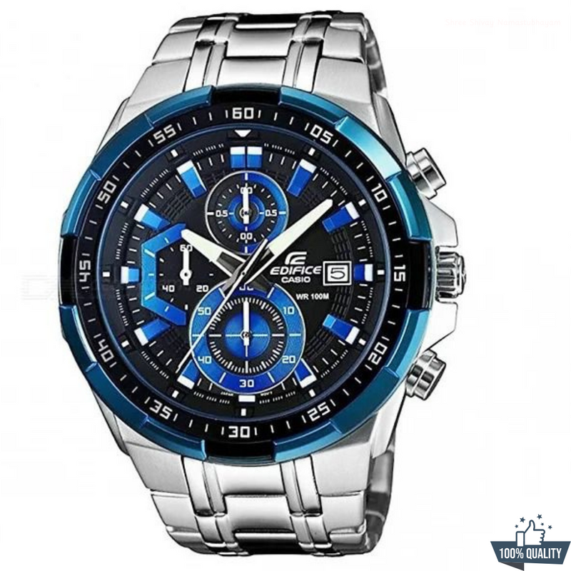 EDIGICE 1A2110239 Silver Blue Dial Watch.