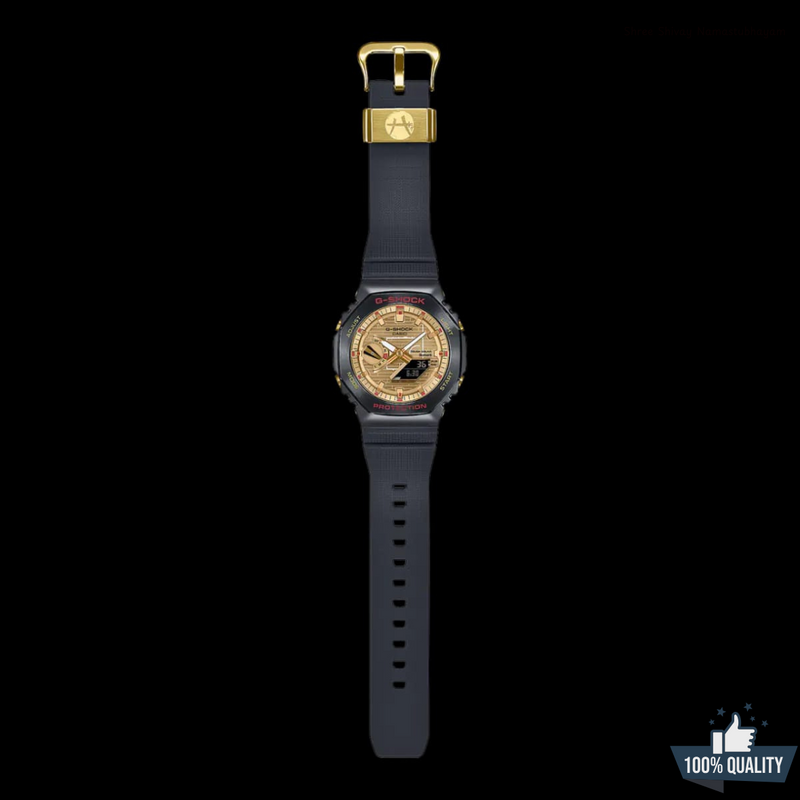G-210012 Premium Black Golden Watch.